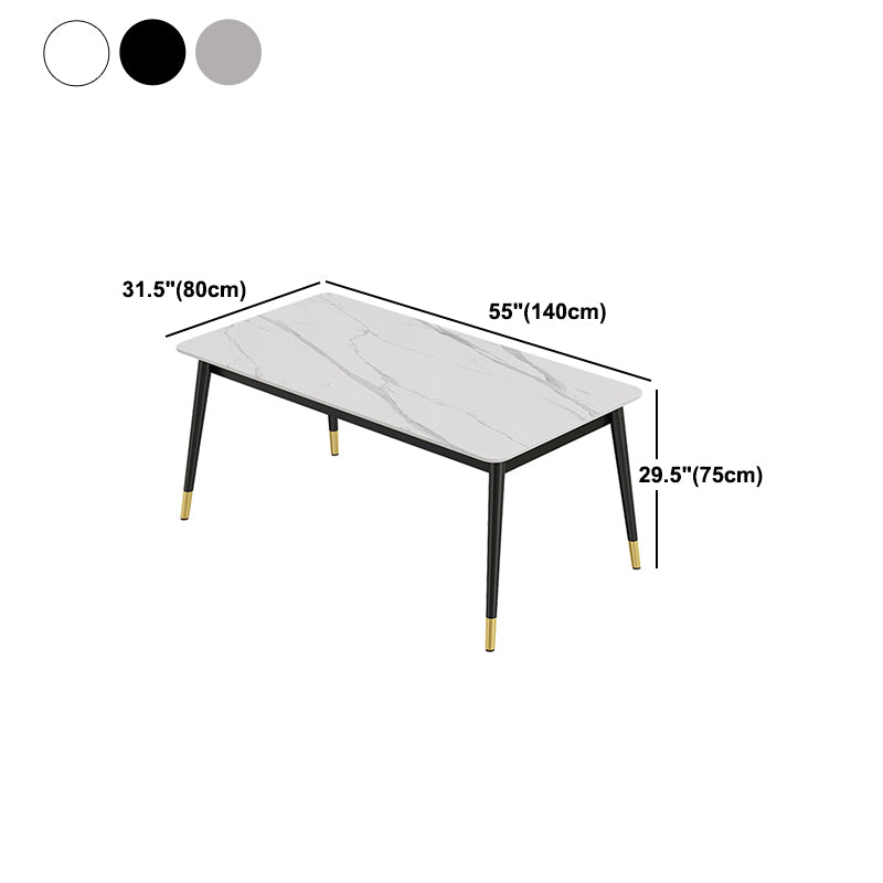 Modern Iron Dining Table Set 1/2/3/5/7 Pieces Dinette Set with Sintered Stone Top