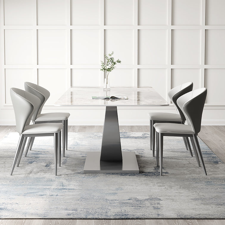 Modern Sintered Stone Top Dining Set Rectangle 1/2/3/4/5/7 Pieces Dining Table Set