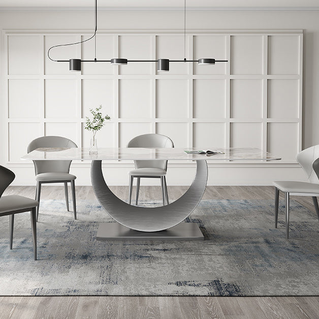 Modern Sintered Stone Top Dining Set Rectangle 1/2/3/4/5/7 Pieces Dining Table Set
