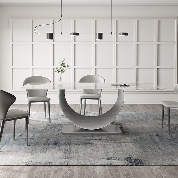 Modern Sintered Stone Top Dining Set Rectangle 1/2/3/4/5/7 Pieces Dining Table Set