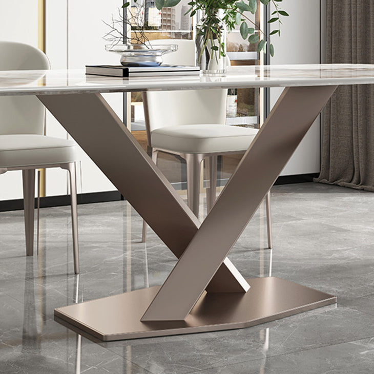 Nordic Sintered Stone Top Dining Set Rectangle 1/4/5/7 Pieces Dining Room Table Set