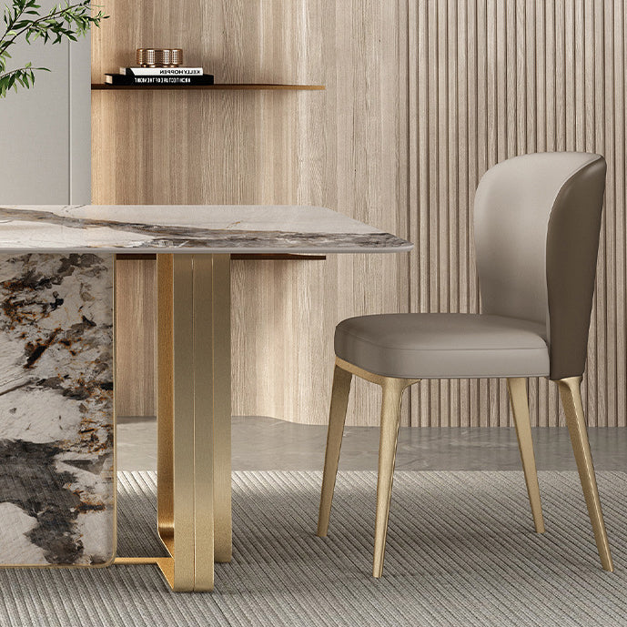 Luxury Sintered Stone Top Dining Set Rectangle 1/3/4/5/6 Pieces Dining Room Table Set