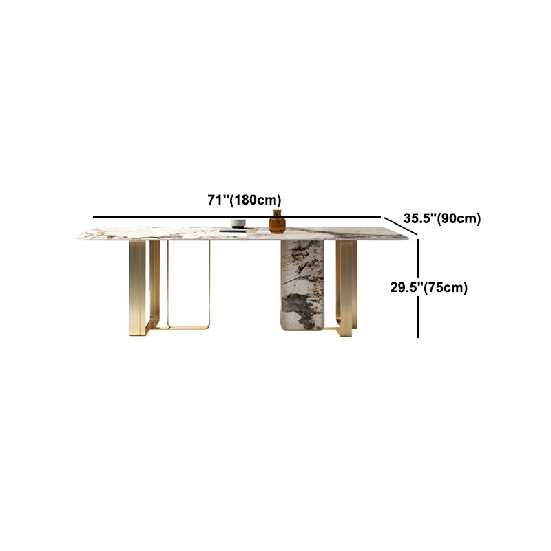 Luxury Sintered Stone Top Dining Set Rectangle 1/3/4/5/6 Pieces Dining Room Table Set