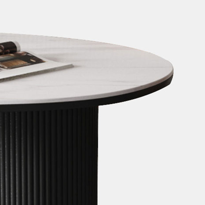 Gold Oval Stone Dining Site Table Modern Iron Double Pedestal Dining Table