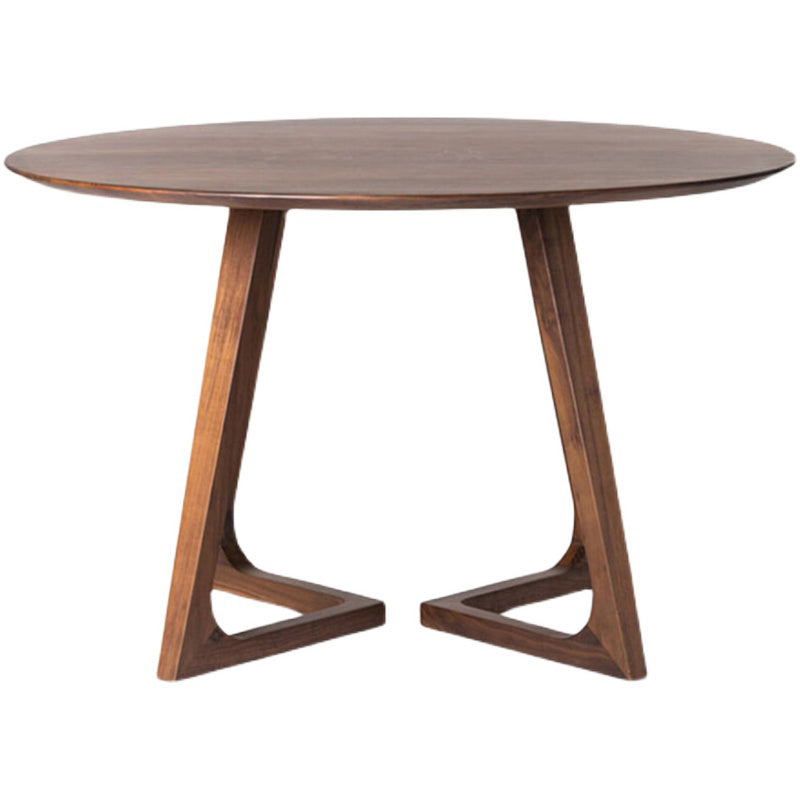 Modern Solid Wood Dining Room Collection Double Pedestal Dining Table in Walnut