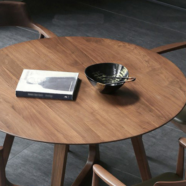 Modern Solid Wood Dining Room Collection Double Pedestal Dining Table in Walnut