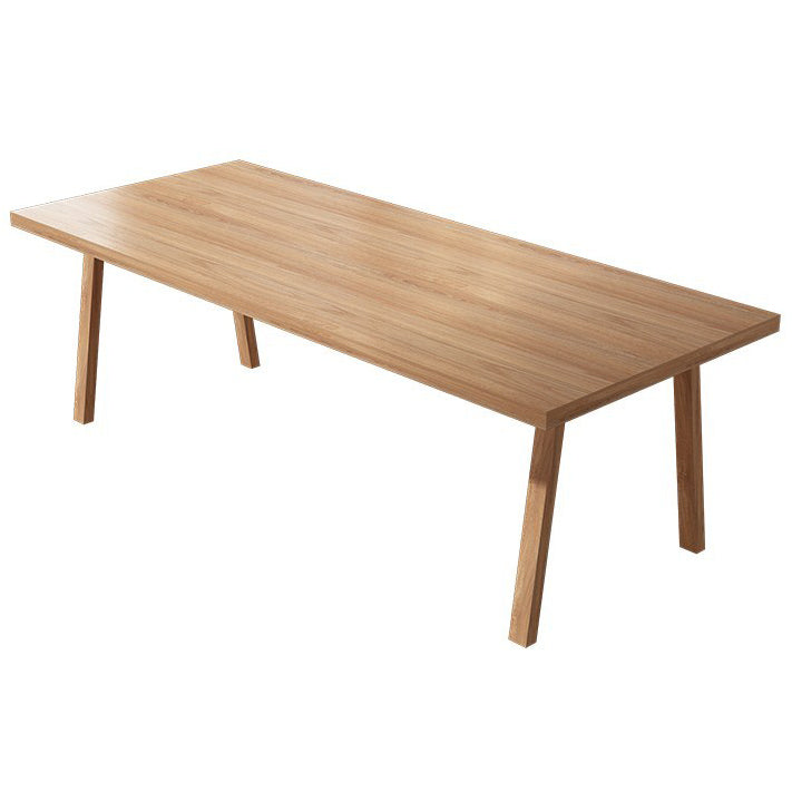 Modern Pine Solid Wood Dining Room Table 4 Legs Natural Rectangle Dining Table