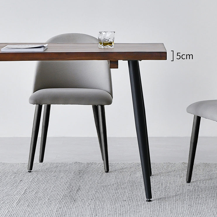 Black Iron Tripod Base Dining Table Modern Industrial Solid Wood Top Table