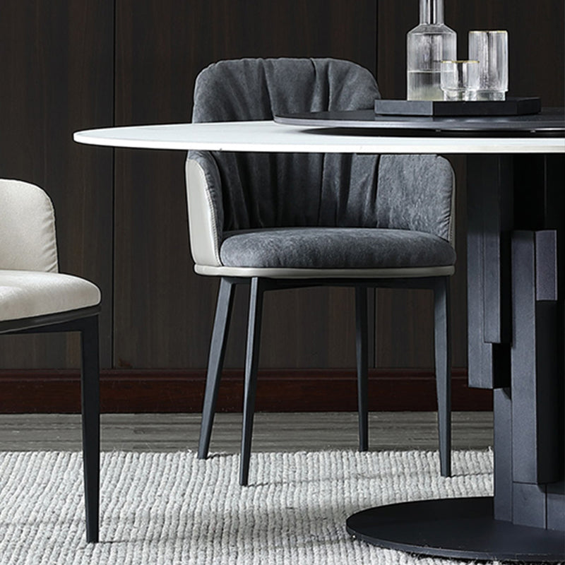 Round Stone Top Dining Table Contemporary Dining Table with Turntable