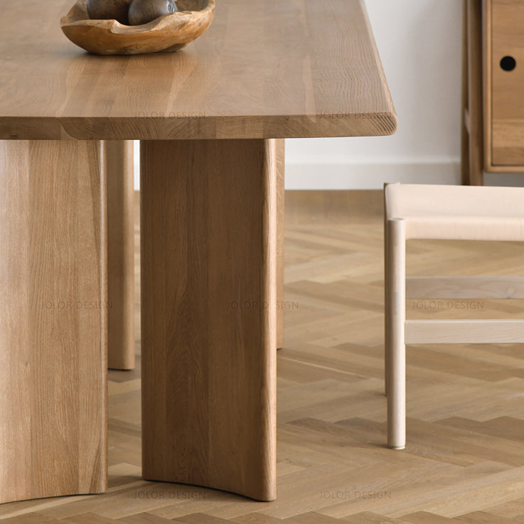 Modern Ash Wood Table for Restaurant Rectangle Kitchen Table with 4 Legs