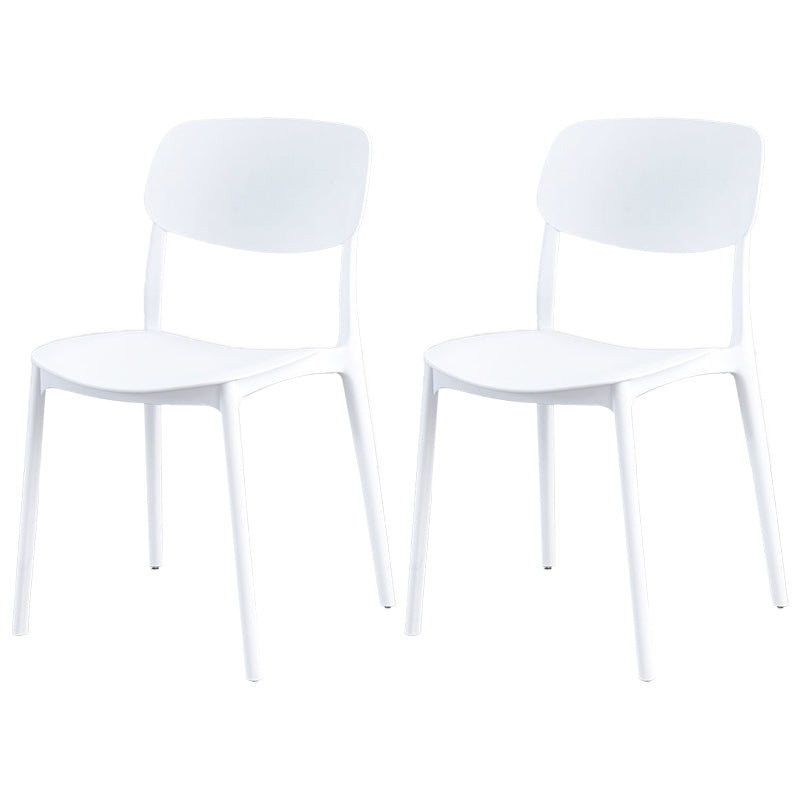 Plastic Scandinavian Armless Chair Open Back Dining Room Chair