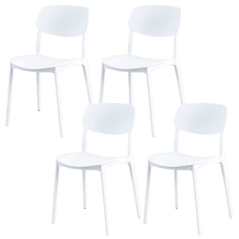 Plastic Scandinavian Armless Chair Open Back Dining Room Chair