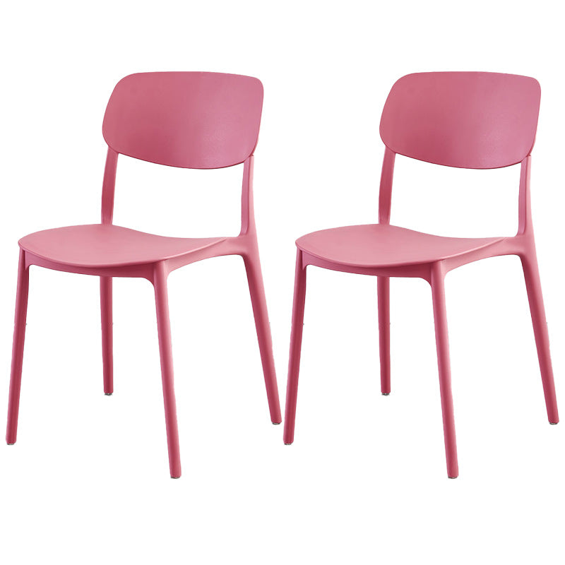 Plastic Scandinavian Armless Chair Open Back Dining Room Chair