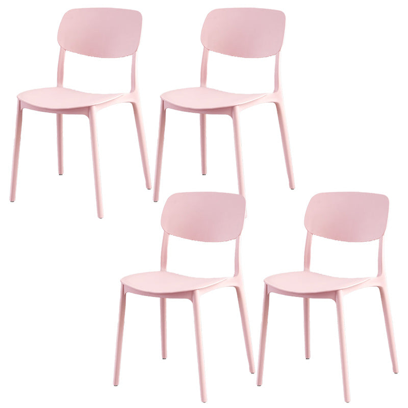 Plastic Scandinavian Armless Chair Open Back Dining Room Chair
