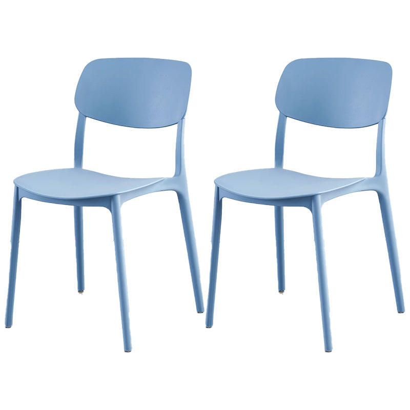 Plastic Scandinavian Armless Chair Open Back Dining Room Chair