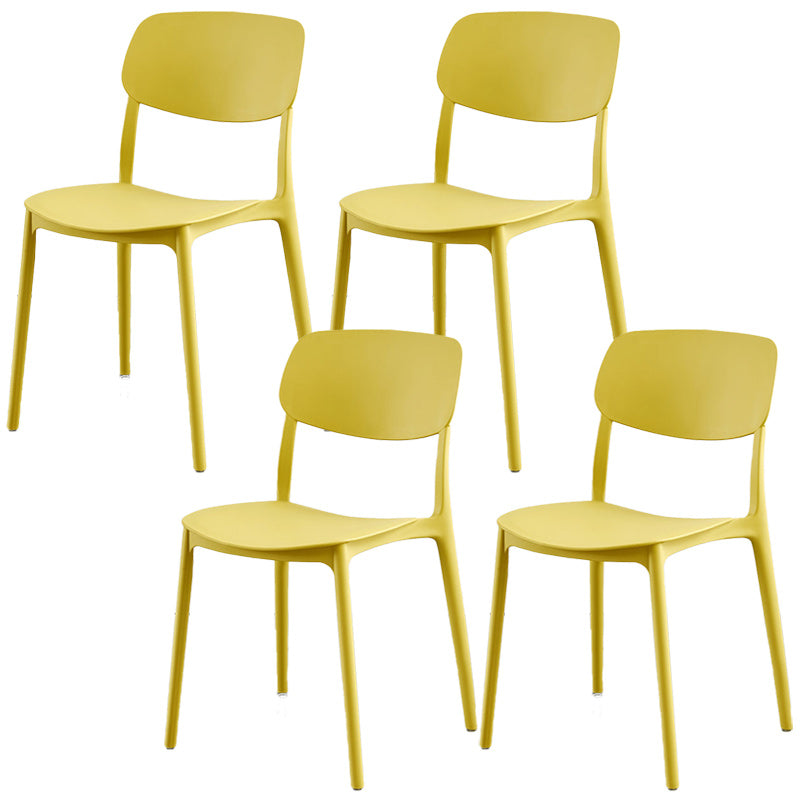 Plastic Scandinavian Armless Chair Open Back Dining Room Chair