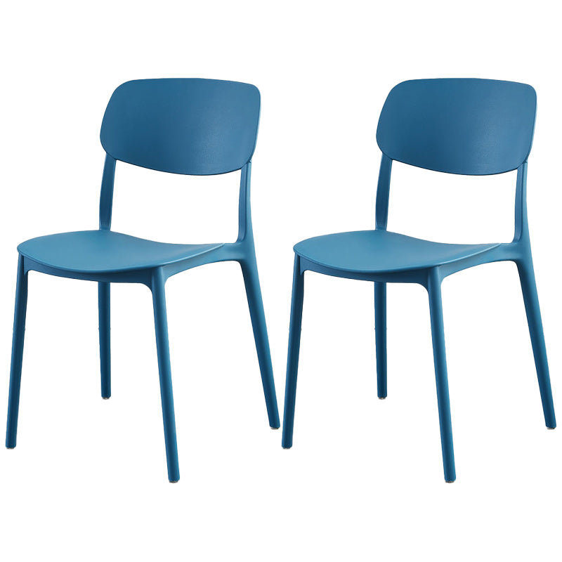 Plastic Scandinavian Armless Chair Open Back Dining Room Chair