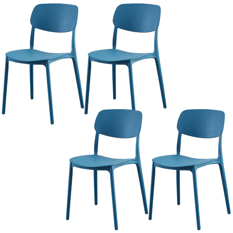 Plastic Scandinavian Armless Chair Open Back Dining Room Chair
