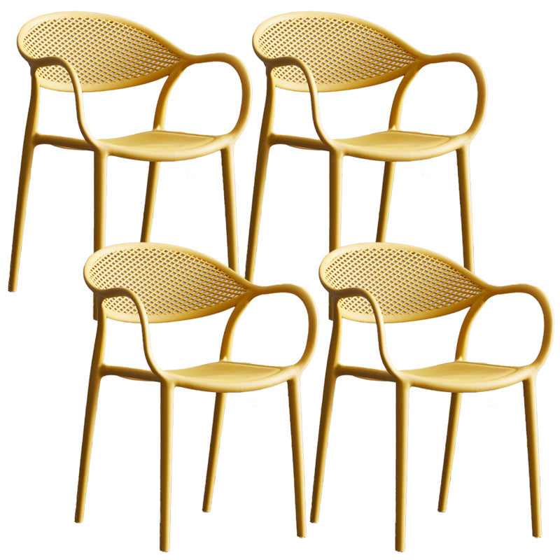 Scandinavian Plastic Arm Chair Open Back Kitchen Dining Room Chair