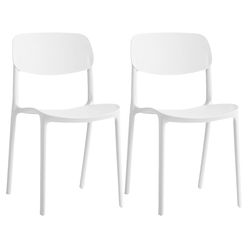 Glam Style Dining Room Chair Plastic Open Back Chair for Indoor