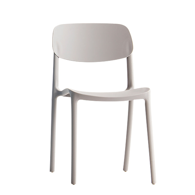 Glam Style Dining Room Chair Plastic Open Back Chair for Indoor