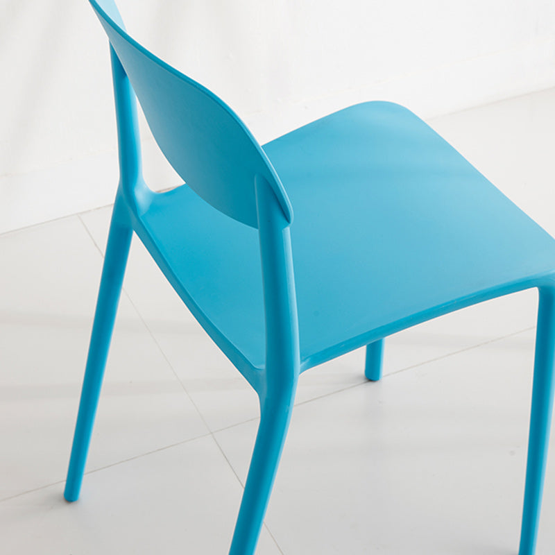 Glam Style Dining Room Chair Plastic Open Back Chair for Indoor