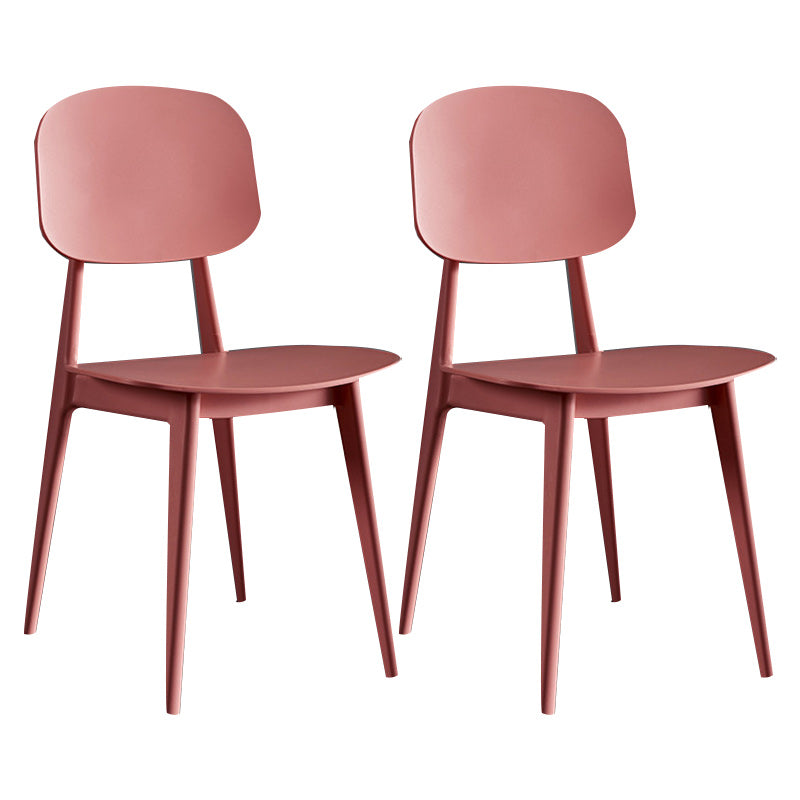 Glam Style Dining Room Chair Plastic Open Back Side Chair for Indoor
