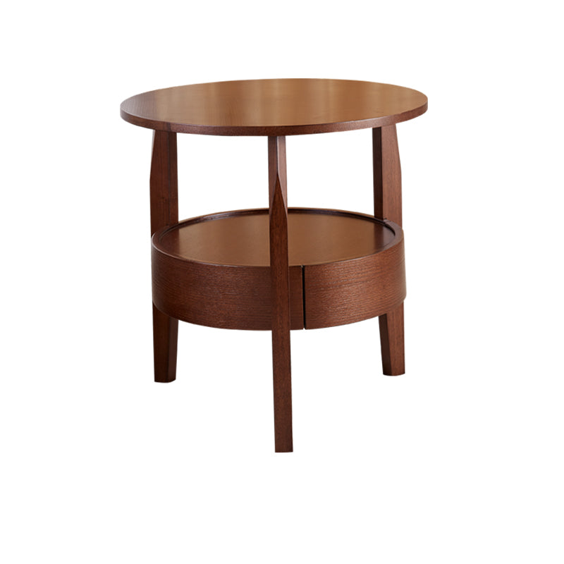 19.6"/23.6"/31.4" Tall 3 Legs End Table Solid Wood Round Side End Table with Drawer
