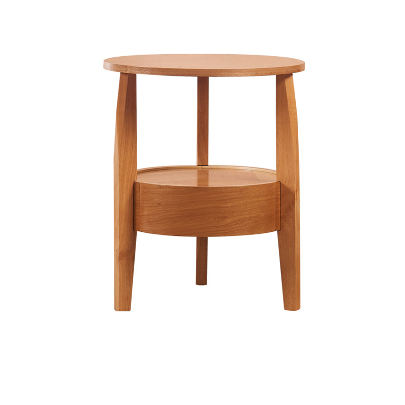 19.6"/23.6"/31.4" Tall 3 Legs End Table Solid Wood Round Side End Table with Drawer