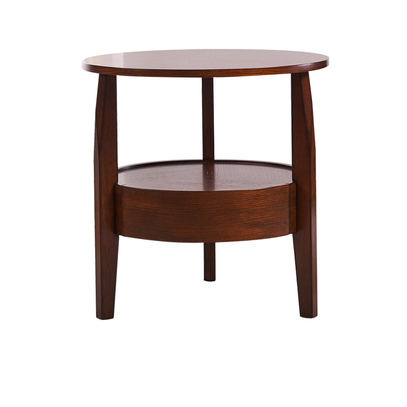 19.6"/23.6"/31.4" Tall 3 Legs End Table Solid Wood Round Side End Table with Drawer