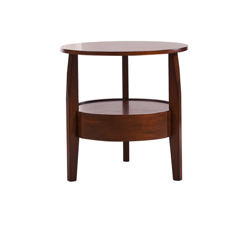 19.6"/23.6"/31.4" Tall 3 Legs End Table Solid Wood Round Side End Table with Drawer