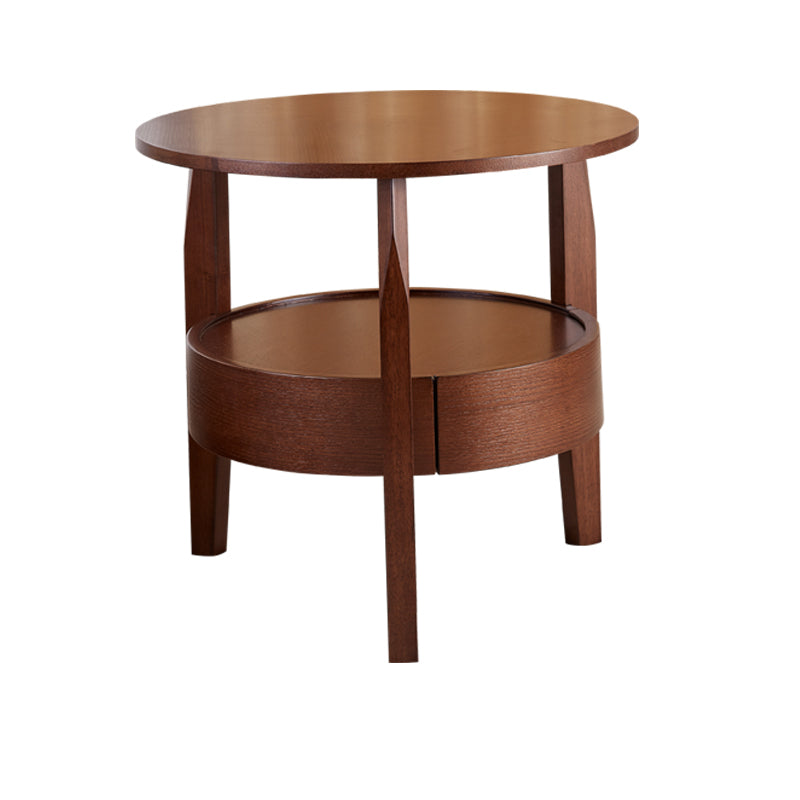 19.6"/23.6"/31.4" Tall 3 Legs End Table Solid Wood Round Side End Table with Drawer