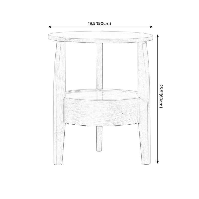 19.6"/23.6"/31.4" Tall 3 Legs End Table Solid Wood Round Side End Table with Drawer