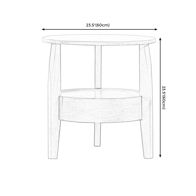 19.6"/23.6"/31.4" Tall 3 Legs End Table Solid Wood Round Side End Table with Drawer