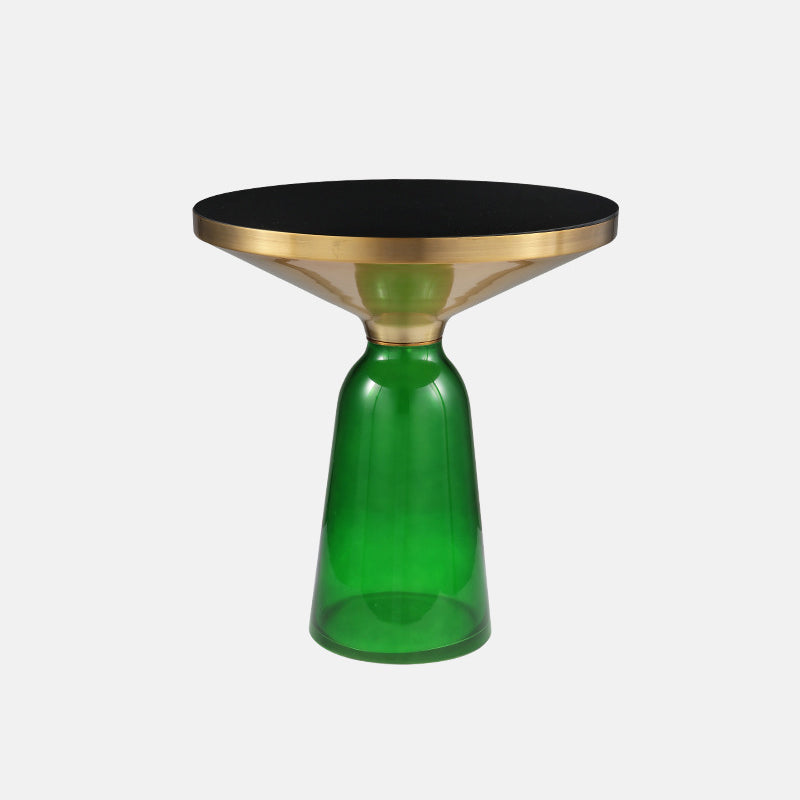 13.7"/20.8" Tall Modern Glass Pedestal Round Table Top Coffee Table