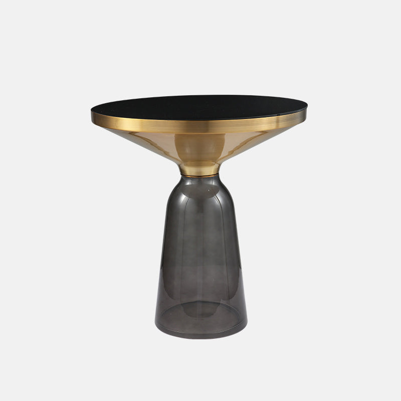 13.7"/20.8" Tall Modern Glass Pedestal Round Table Top Coffee Table