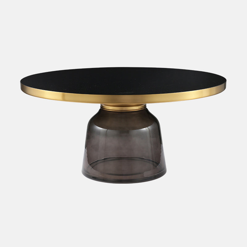 13.7"/20.8" Tall Modern Glass Pedestal Round Table Top Coffee Table