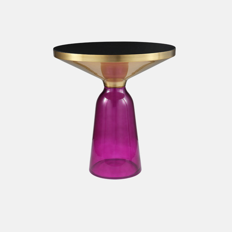 13.7"/20.8" Tall Modern Glass Pedestal Round Table Top Coffee Table