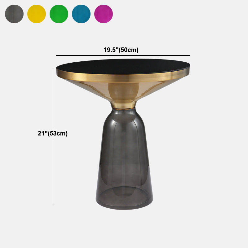 13.7"/20.8" Tall Modern Glass Pedestal Round Table Top Coffee Table