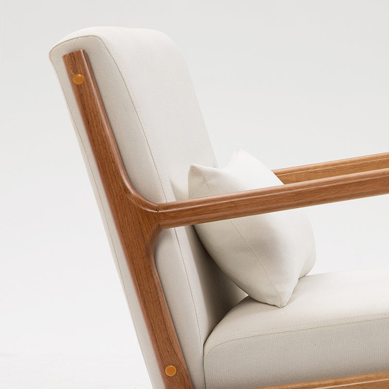 31"L x 29.5"W x 14"H Arm Chair Solid Wood Upholstered Accent Chair in Gray/ Blue/ Beige