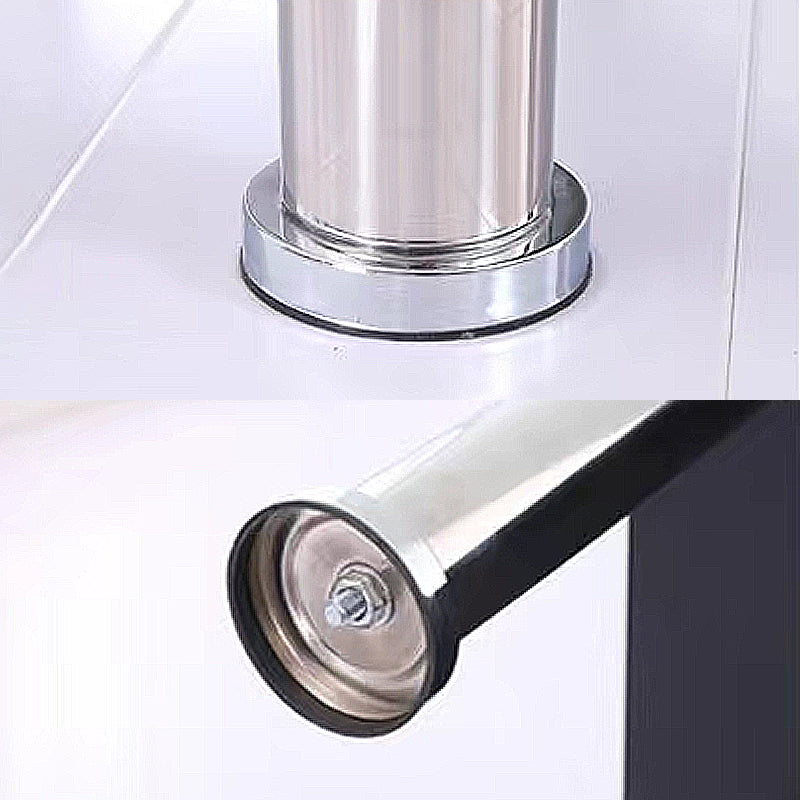 16.9" Tall Modern Stainless Steel 4 Legs Rectangular Glass Top Coffee Table with Shelf