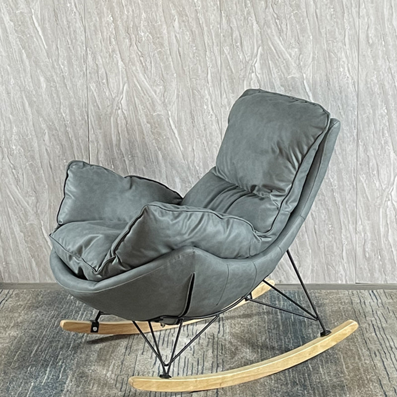 Contemporary Armless Accent Chair Faux Leather Lounge Chair with High Back