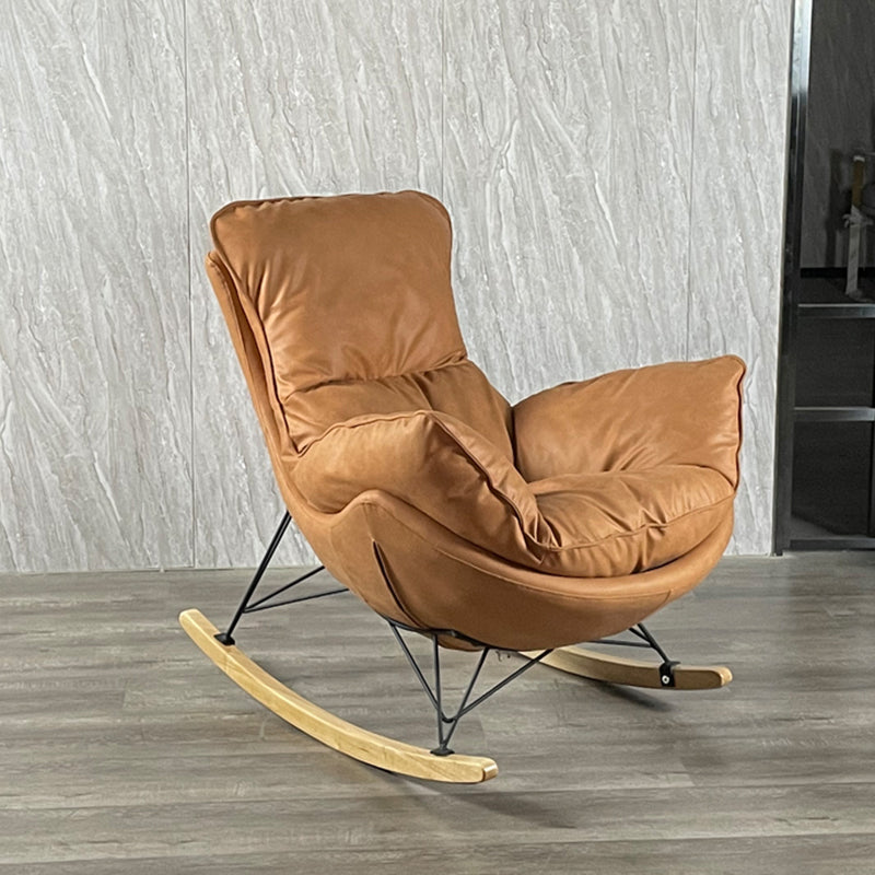 Contemporary Armless Accent Chair Faux Leather Lounge Chair with High Back