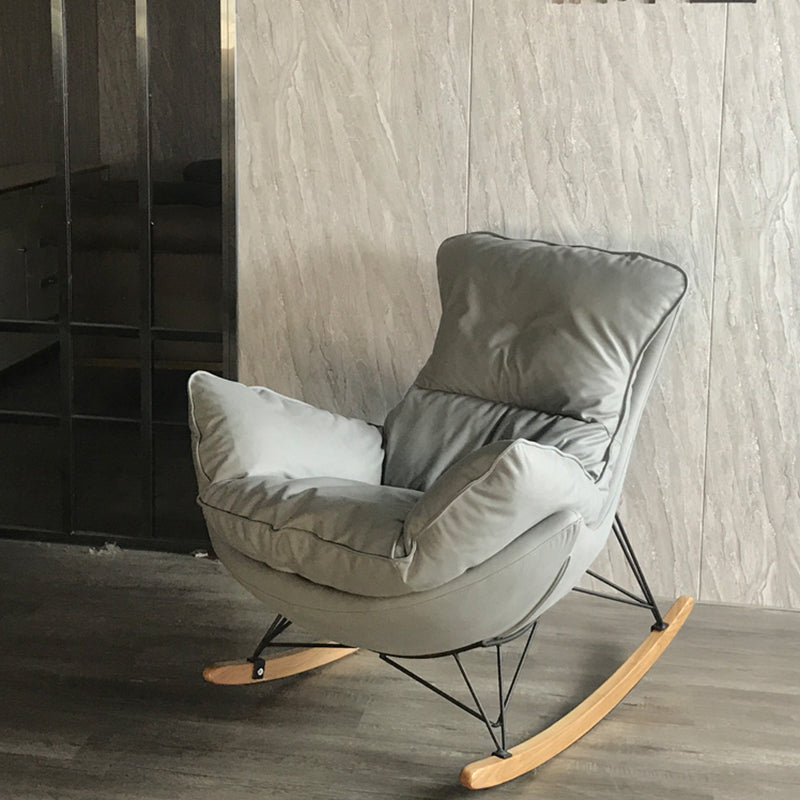 Contemporary Armless Accent Chair Faux Leather Lounge Chair with High Back