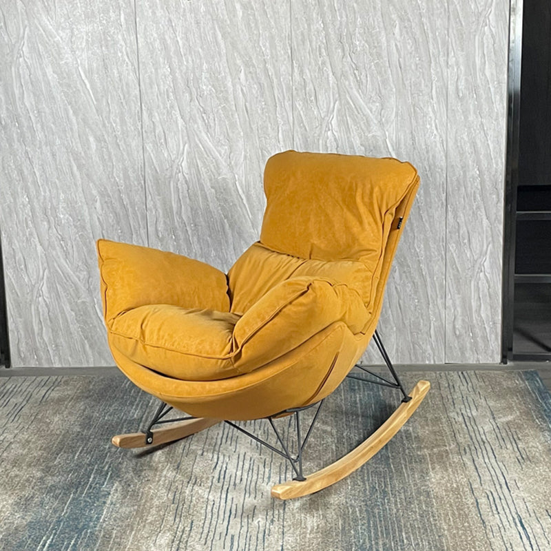 Contemporary Armless Accent Chair Faux Leather Lounge Chair with High Back