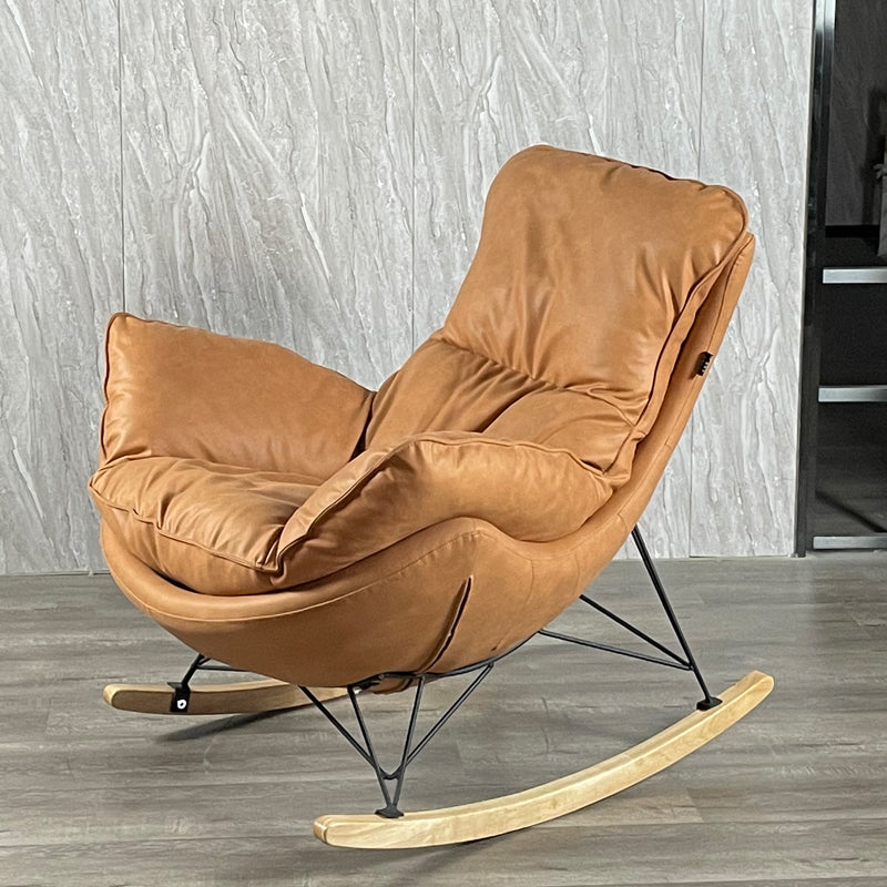 Contemporary Armless Accent Chair Faux Leather Lounge Chair with High Back