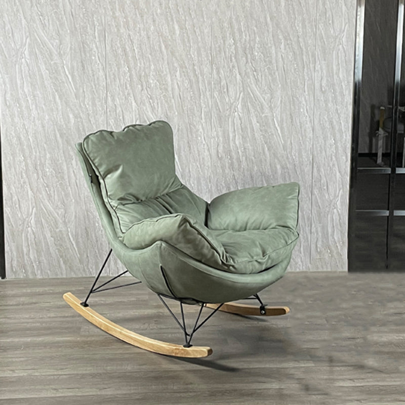 Contemporary Armless Accent Chair Faux Leather Lounge Chair with High Back