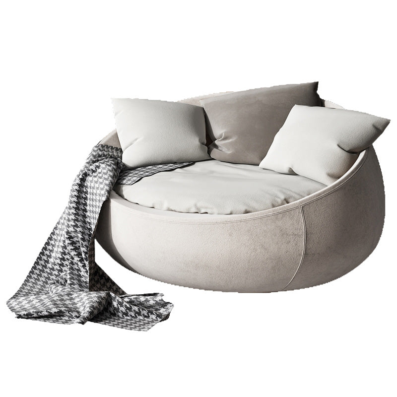 Solid Color Bedroom Cotton Removable Cushions Swivel Armless Accent Chair