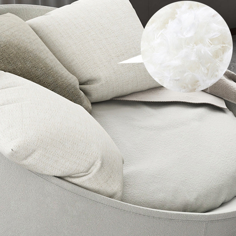 Solid Color Bedroom Cotton Removable Cushions Swivel Armless Accent Chair