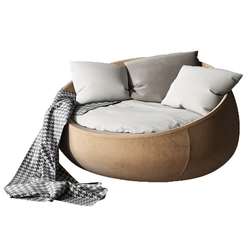 Solid Color Bedroom Cotton Removable Cushions Swivel Armless Accent Chair